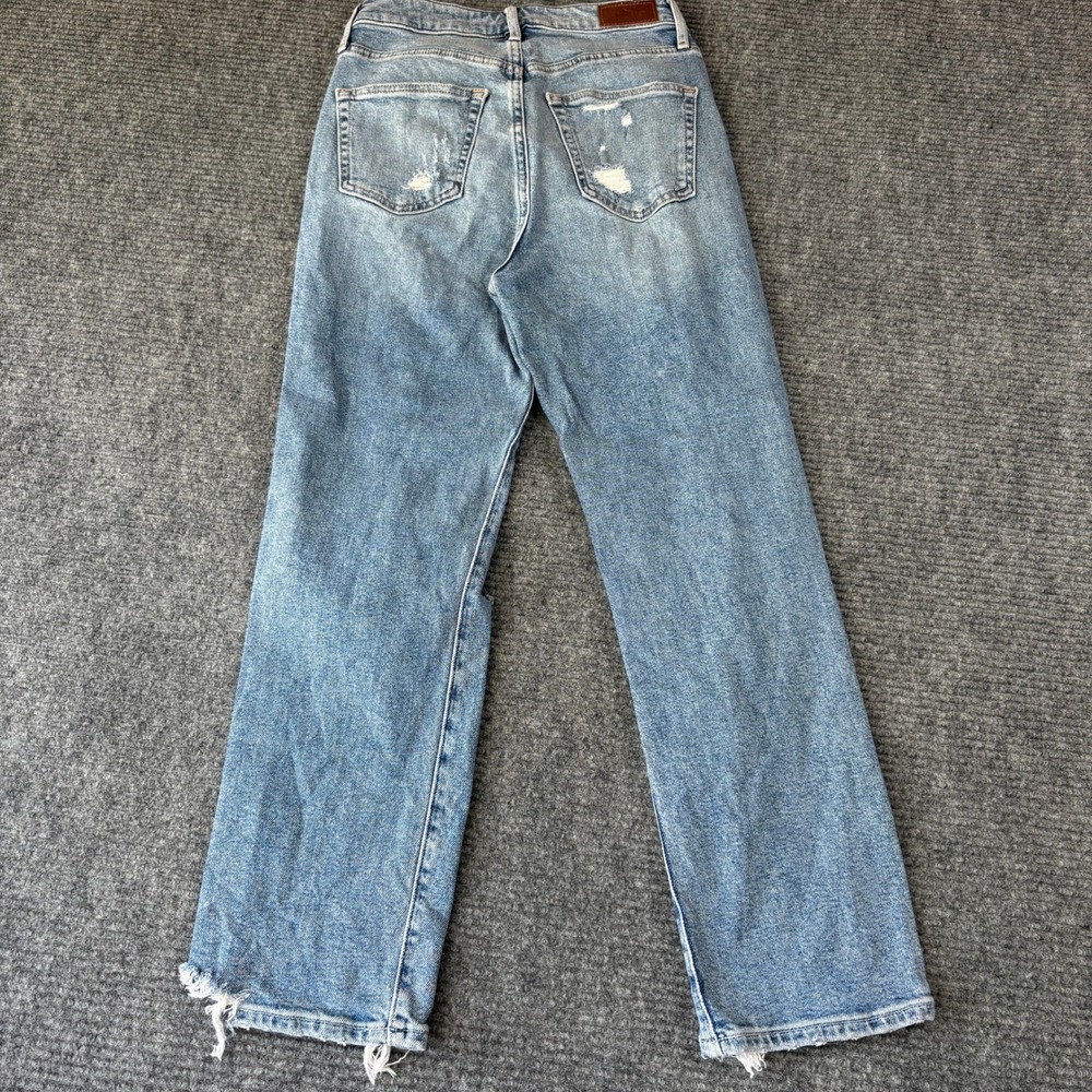 Hollister Ultra High-Rise Crop Vintage Straight Distressed Jeans Light Wash 3R - Picture 5 of 7